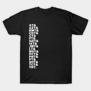 Long Distance Trails Helvetica List (White Font) T-Shirt